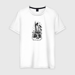 Мужская футболка хлопок Череп, Папоротник и Вороны