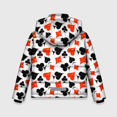 Зимняя куртка для мальчиков 3D Пика, Черва, Крестя, Бубна, цвет черный - фото 2