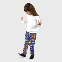 Детские брюки 3D Значки на скины Бравл Старс Brawl Синий градиент Пины - фото 2