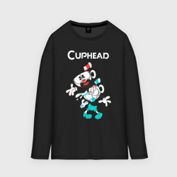 Мужской лонгслив oversize хлопок Cuphead веселые чашечки