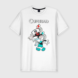 Мужская футболка хлопок Slim Cuphead веселые чашечки