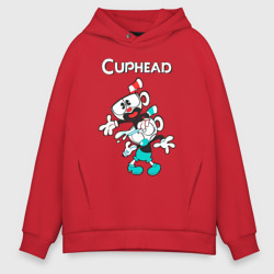 Мужское худи Oversize хлопок Cuphead веселые чашечки