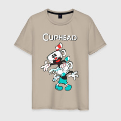 Мужская футболка хлопок Cuphead веселые чашечки