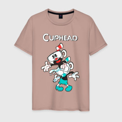 Мужская футболка хлопок Cuphead веселые чашечки