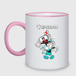 Кружка двухцветная Cuphead веселые чашечки