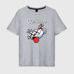 Мужская футболка хлопок Oversize Cuphead разбитая чашечка