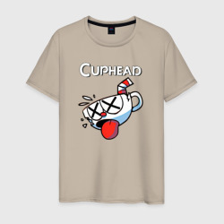 Мужская футболка хлопок Cuphead разбитая чашечка