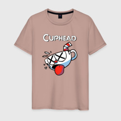 Мужская футболка хлопок Cuphead разбитая чашечка