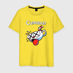 Мужская футболка хлопок Cuphead разбитая чашечка