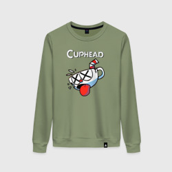 Женский свитшот хлопок Cuphead разбитая чашечка