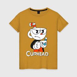 Женская футболка хлопок Cuphead чашечка с чашечкой