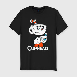 Мужская футболка хлопок Slim Cuphead чашечка с чашечкой