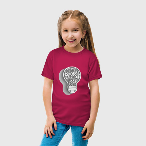 Детская футболка хлопок Стимпанк лампа, цвет маджента - фото 5