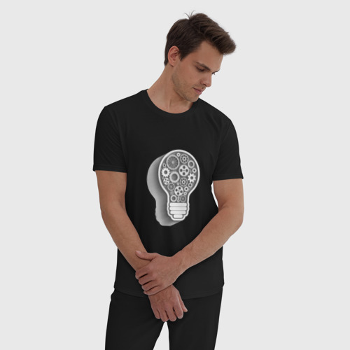Мужская пижама хлопок Стимпанк лампа, цвет черный - фото 3