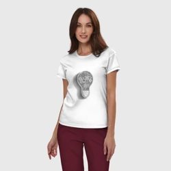 Женская пижама с белой футболкой хлопок Стимпанк лампа - фото 2