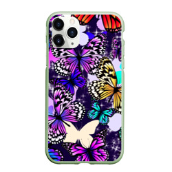 Чехол для iPhone 11 Pro матовый Бабочки Butterflies