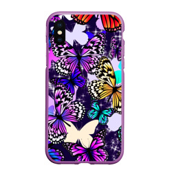 Чехол для iPhone XS Max матовый Бабочки Butterflies