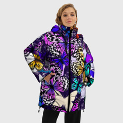 Женская зимняя куртка Oversize Бабочки Butterflies - фото 2