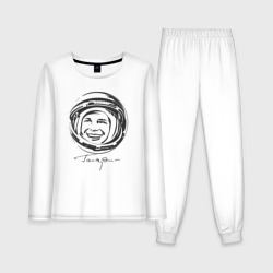 Женская пижама с лонгсливом хлопок Юрий Гагарин День Космонавтики