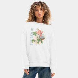 Женский свитшот oversize без начеса хлопок Танцующая под солнцем - фото 2