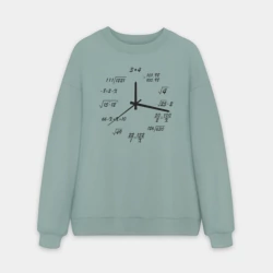 Мужской свитшот oversize без начеса хлопок Высшая математика - часы
