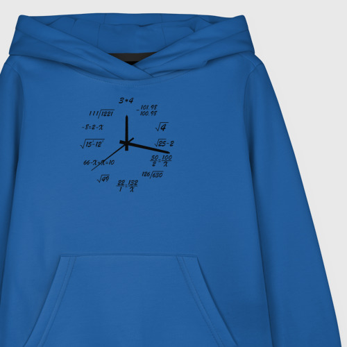 Детская толстовка хлопок Высшая математика - часы, цвет синий - фото 3