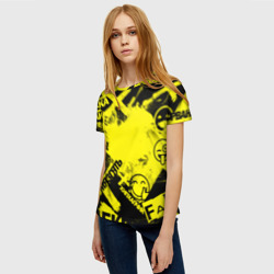 Женская футболка 3D Черно-желтый беспредел - фото 2