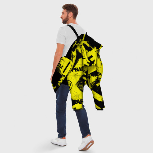 Мужская зимняя куртка 3D Черно-желтый беспредел, цвет черный - фото 5