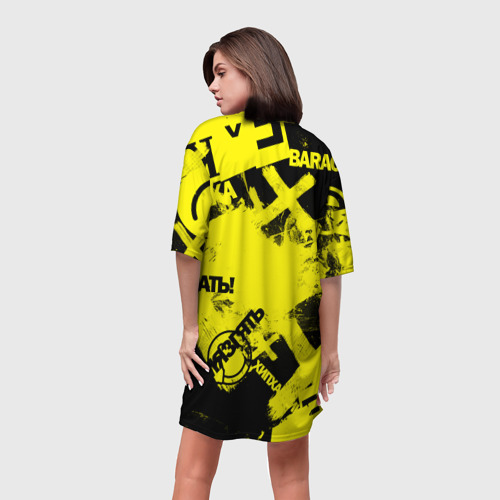 Платье-футболка 3D Черно-желтый беспредел, цвет 3D печать - фото 4