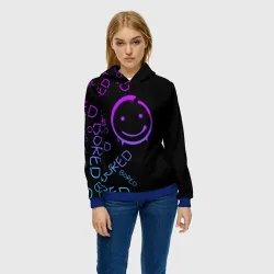 Женская толстовка 3D Neon Bored Half pattern - фото 2