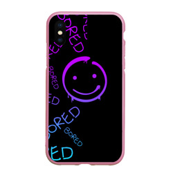 Чехол для iPhone XS Max матовый Neon Bored Half pattern