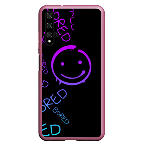 Чехол для Honor 20 Neon Bored Half pattern, цвет малиновый