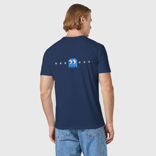 Мужская футболка хлопок Pac-man 8-bit, цвет темно-синий - фото 4
