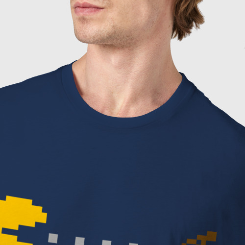 Мужская футболка хлопок Pac-man 8-bit, цвет темно-синий - фото 6