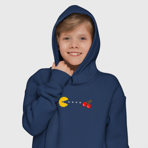 Детское худи Oversize хлопок Pac-man 8-bit, цвет темно-синий - фото 12