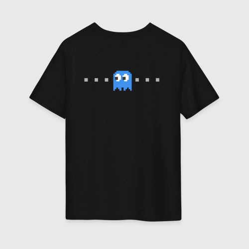 Женская футболка хлопок Oversize Pac-man 8-bit, цвет черный - фото 2