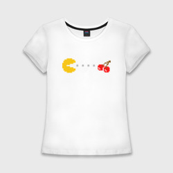Женская футболка хлопок Slim Pac-man 8-bit