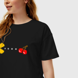 Женская футболка хлопок Oversize Pac-man 8-bit - фото 2