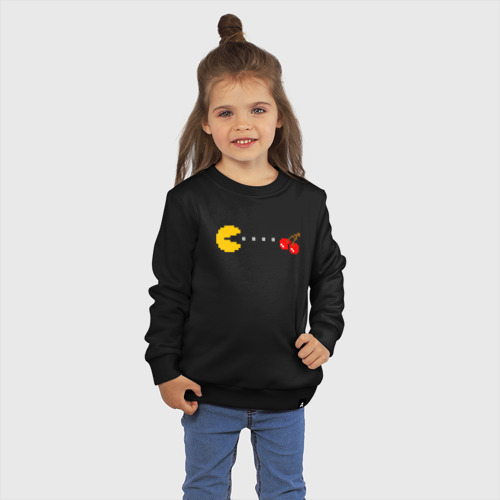 Детский свитшот хлопок Pac-man 8-bit, цвет черный - фото 3