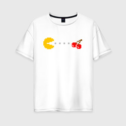 Женская футболка хлопок Oversize Pac-man 8-bit