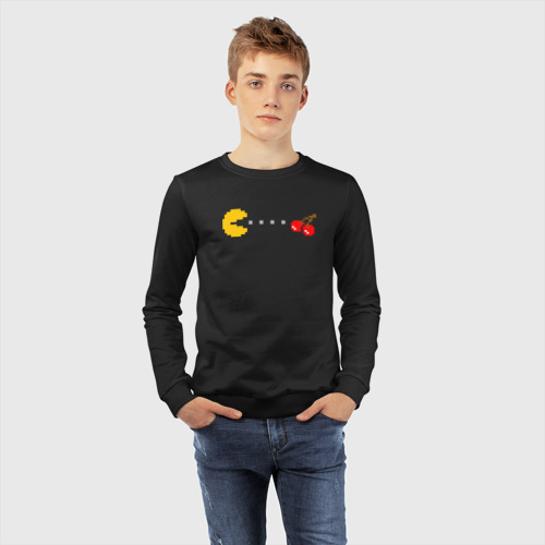 Детский свитшот хлопок Pac-man 8-bit, цвет черный - фото 7