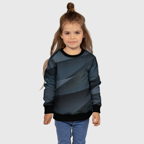 Детский свитшот 3D с принтом Абстракция с темным фоном, фото #4