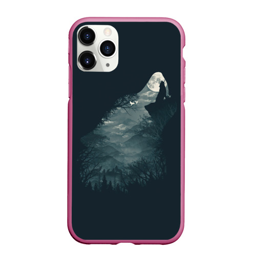 Чехол для iPhone 11 Pro матовый с принтом Душа природы - волк, вид спереди #2