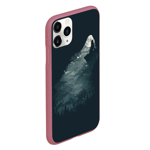 Чехол для iPhone 11 Pro матовый с принтом Душа природы - волк, вид сбоку #3
