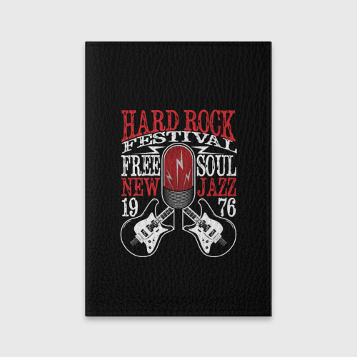 Обложка для паспорта матовая кожа Hard rock festival