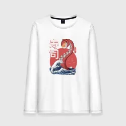 Мужской лонгслив хлопок Kraken Kawaii Sushi waves