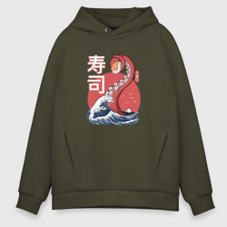 Мужское худи Oversize хлопок Kraken Kawaii Sushi