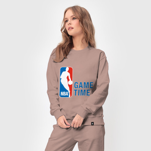 Женский костюм хлопок NBA Game Time, цвет пыльно-розовый - фото 5