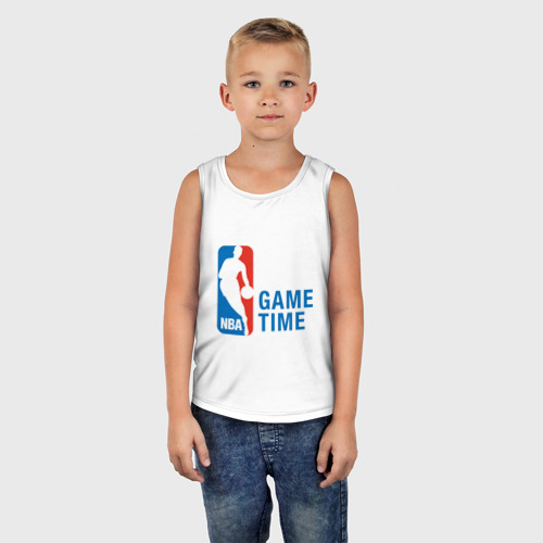 Детская майка хлопок NBA Game Time, цвет белый - фото 5