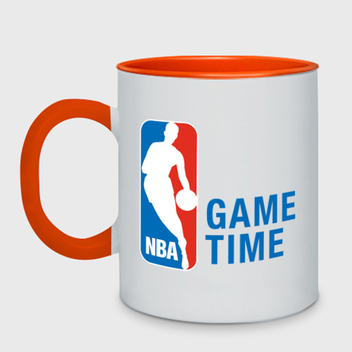 Кружка двухцветная NBA Game Time, цвет белый + оранжевый